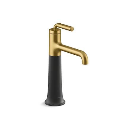 Tone Tall Single Control Bathroom Fct Matte Black with Moderne Brass, 1.2 gpm
